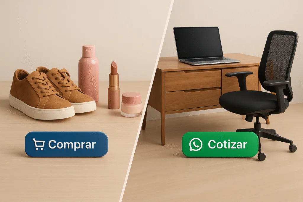 comparativa de productos con botón comprar y botón cotizar